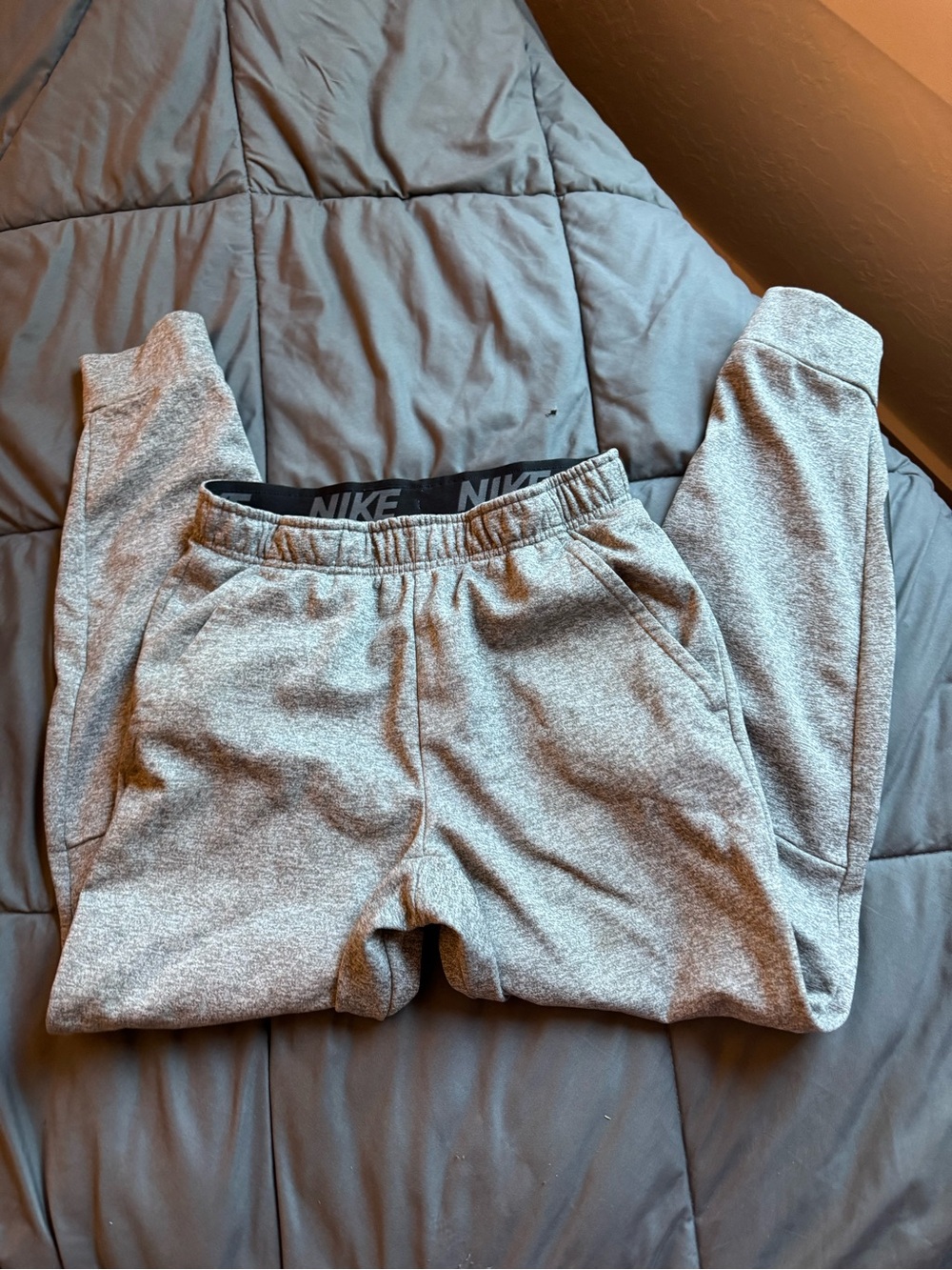 Nike Grey Fleece Jogger Bottoms